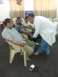 مركزأرشاد ورعاية المواطنين (فرع مدينة الصدر) يساهم في اقامة حمله لتبرع بالدم وذلك للنقص الحاصل بمصرف الدم
