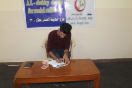 فرع مدينة الصدر:الطالب سجاد ماجد يحصل على تبرع مادي من مكوى  سافيليس