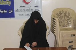 فرع مدينة الصدر: اليتيمة تقى  تستلم كفالتها الدراسية لشهر تشرين الاول من المتبرع مكوى سافيلس