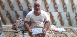 بغداد - فرع مدينة الصدر: المتعفف ( ابراهيم كاظم ) يحصل على تبرع مادي من السيد/ سايمون ديلي .