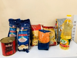 فرع مدينة الصدر : استلام 100 سلة غذائية من شركة سدرة العائلة 