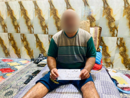 فرع مدينة الصدر : تبرع كريم برعاية السيد سايمون ديلي للمستفيد (ابراهيم.ك.غ) 