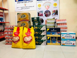 فرع مدينة الصدر : تجهيز محلات الشاكري الخيرية بالمواد الغذائية.