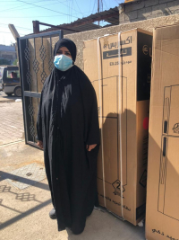 فرع مدينة الصدر : تسليم الكفالة الشهرية من السيدة ( ل ، ش ) شركة رافد للعقارات 