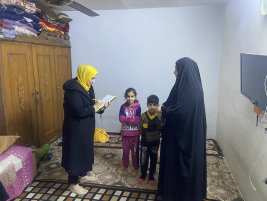 فرع مدينة الصدر : ارملة وام لاربعة  ايتام قاصرين بحاجة للعون والمساعدة