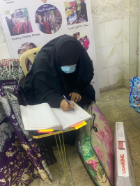 فرع البياع : مساعدة مالية للمتعففة ( زينب , ع) من المتبرعه الكريمه عاليه وايت 