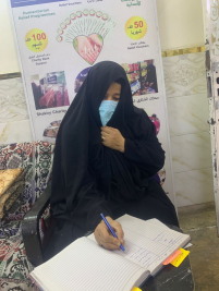 فرع البياع : مساعدة مالية للارملة (شيماء , ع) من المتبرع الحاج  / عبد الصاحب الشاكري 