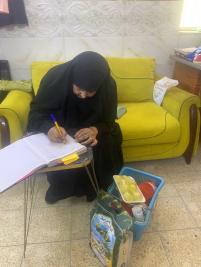 فرع البياع : تسليم المساعدة المالية المقدمة من  المتبرعه( ام معد) للارمله ( انتصار ع ) 