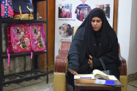 فرع النجف :-  تسليم الكفاله الشهريه الارمله / زينه . ج . س من قبل السيد / علي الشاكري