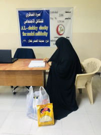 فرع مدينة الصدر : تسليم كفالة الايتام الشهرية المقدمة من السيد / حسن الركابي 