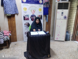 فرع البصرة : تسليم كفالة الأيتام الشهرية لأسرة الأرملة المتعففة (وجدان . ن ) .