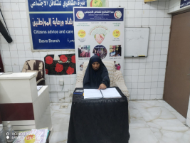 فرع البصرة : تسليم كفالة الايتام الشهرية للأرملة المتعففة ( هدى . ع . ع ) 